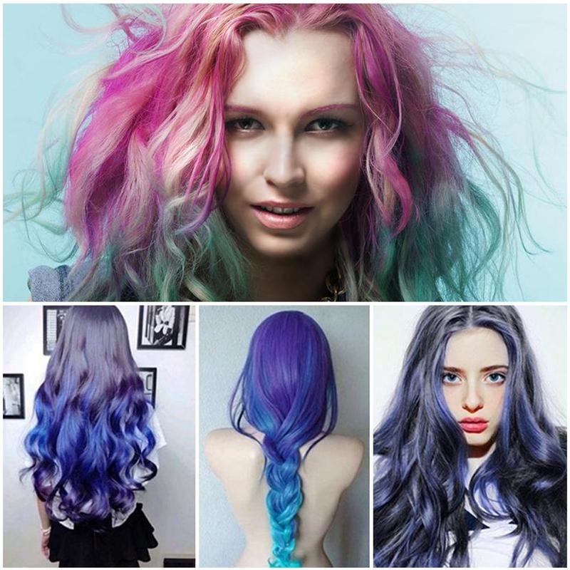 Temporary Mini Disposable Crayons Hair Color Dyeing Mascara Dye Chalk Box With Brush - Image 5