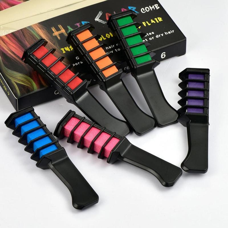 Temporary Mini Disposable Crayons Hair Color Dyeing Mascara Dye Chalk Box With Brush - Image 9